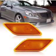 NJSBYL Amber Yellow Lens Front Bumper Side Marker Lights Lamp Housing for 2010-2013 Mercedes-Benz W2