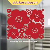 Decal Sticker Flowers Big Size Red, Glass Decor, Shop Decoration, Home Decoration, Work Corner, Clas