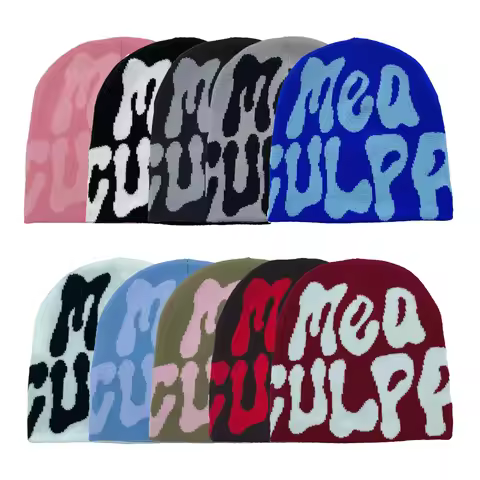 Y2K Knitted Hats Men's And Women's Jacquard Hats Outdoor Riding Europe And The United States Fashion