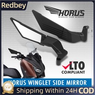 Horus Winglet Side Mirror 28cm Large Full Alloy Adjustable Mirror Mount Walang Grado Clear Lens Univ