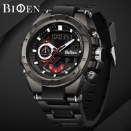 BIDEN Original Men Watch Waterproof Digital Analog Sports Multifunctional Luminous Silicone Strap Boy Wrist Watch