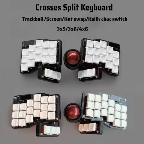 Low Profile Crosses Split Keyboard 3x5/3x6 Trackball Screen Wired/wireless Game Keyboard Hotswap QMK
