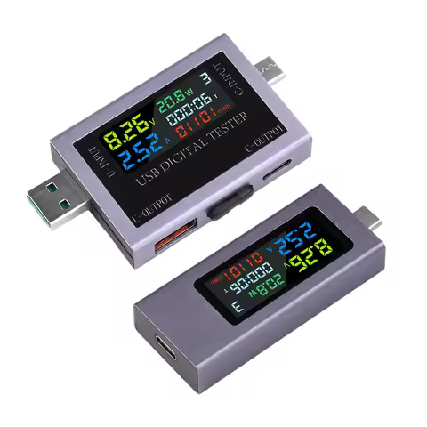 Voltage Meters Current Voltage Capacity Battery Tester USB/Type-C Volt Current Detector Charger Capa