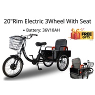 StonBike Electric Bike 3Wheel Bicycle With Seat (BIKE-TRI/NS)