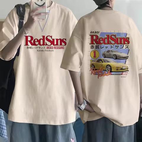 Redsuns Cartoon Gothic Tops Japanese Anime Initial D EU Size T-Shirt AE86 Funny Harajuku Manga Tshir