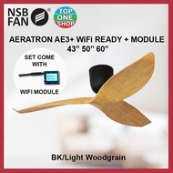 NSB FAN AERATRON AE3+/ AE3+ Wifi Ready 43 / 50 / 60 Inches DC MOTOR REMOTE CONTROL CEILING FAN