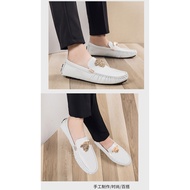 COD Men's Black Shoes Men's Casual Loafers Boat Driving Shoes Slip On Loafer leather shoes for men G