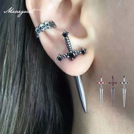 Meaeguet Vintage Dark Gothic Kinitial Sword Earrings for Women Men Dagger Piercing Earring Ear Jacke