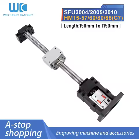 RM 20mm Ball Screw SFU2004/2005/2010 150mm-1150mm BF15+C7 HM15-57/60/80/86 +DSG20H+Coupler for CNC P