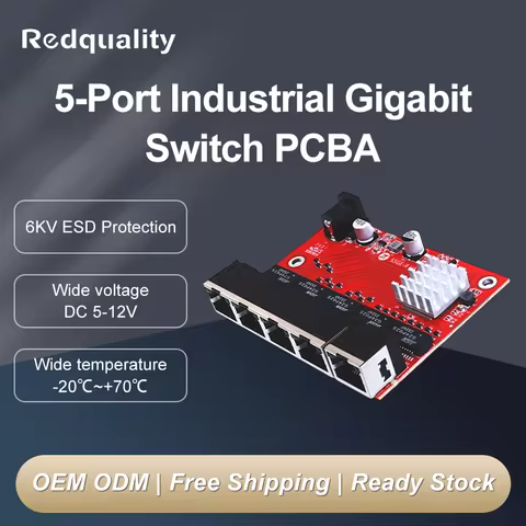 5-Port Gigabit Ethernet Switch 1000 Mbps Network Internet Port Network Switch PCBA Board 5-12 V Powe