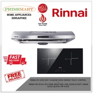 RINNAI RH-S259-SSR-T SLIMLINE HOOD SENSOR TOUCH CONTROL+RB-7012H-CB 2 ZONE INDUCTION HOB (70CM)SCHOTT CERAN GLASS BUNDLE