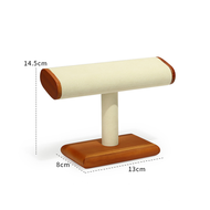 Natural finish Watch display stand Sleek Elegant design Sturdy construction T- stand Compact size So
