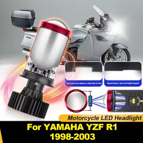H4 LED Motorcycle Headlight Bulb 100W CSP Projector Lens Hi/Lo Beam Moto Lamp 12V For YAMAHA YZF R1 