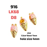 ZA13 Wing Sing 916 Gold Loket Yummy Creamy Ice Cream Donut Emas 916 Limited Edition