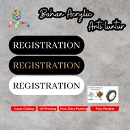 Simple minimalist aesthetic registration acrylic sign