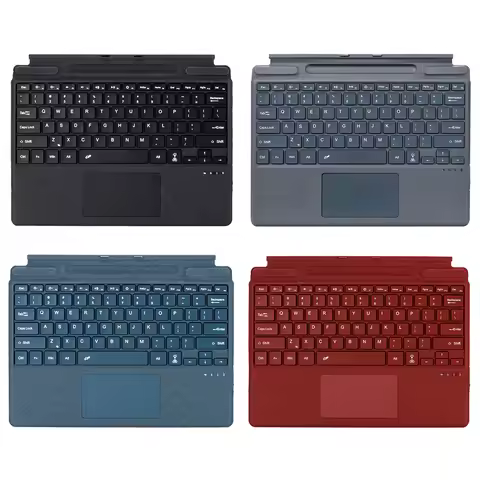Bluetooth-Compatible Magnetic Wireless Keyboard 7-Color Backlight Ultra-Slim Keyboard for Microsoft 