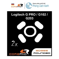 PTFE Corepad Skatez Logitech G102 / G203 / G PRO Wired / G PRO HERO Wired Replacement Mouse Feet (2 