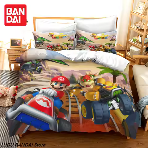 3D Anime Super Mario Bedding Set Super Mario Duvet Cover Double Twin Full Queen King Adult Kids Bedc