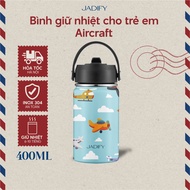 Genuine Thermos Bottle for Children 400ml, Kiddy Bottle Aircraft Water Bottle, Cute Design, Safe Mat