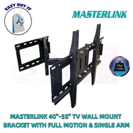 MASTERLINK 40-55 TV WALL MOUNT BRACKET WITH FULL MOTION & SINGLE ARM (4063FM802)