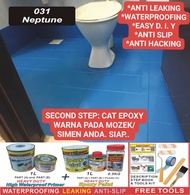 031 NEPTUNE FULL SET Epoxy Floor Coating ( FREE Tool Set ) ( Heavy Duty ) 1L PRIMER+1L EPOXY+0.5 KG ANTI-SLIP POWDER