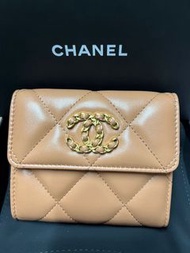 Chanel 19 焦糖色 small flap wallet 短銀包