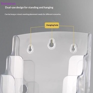 Annasun Clear 1/2/3 Layers A6 Brochure Holder Transparent Flyer Menu Card Stand for Restaurant Recep