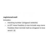 singpost registered / tracked mail (read desc)