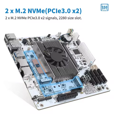 8 Bay Mini ITX NAS Motherboard Intel Core I7 10510U I5 8265U ES 8xSATA 2xNVMe M.2 2x2.5G LAN Firewal