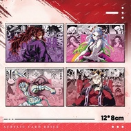 Anime Demon Slayer Acrylic Card Brick Akaza Tanjiro Tomioka Giyuu Kokushibo Douma Figurine Stand Mod