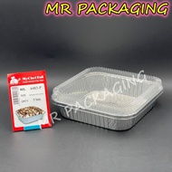 4483-P Aluminium Foil Tray with Clear Lid [ 5sets ± ] Petak / Square My Chef Foil Tray 4483 - P