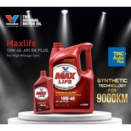 VALVOLINE MAXLIFE SEMI SYNTHETIC ENGINE OIL 10W40 FOR HIGH MILEAGE CAR