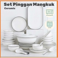 Blackline/ Set Plate Bowl Plate Plate Bowl Set/ Plate ikea/ Ceramic Plate Ceramic Bowl Ceramic Bowl 