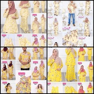 SET SEDONDON &amp; BAJU RAYA 2021 [Light Yellow &amp; Yellow] Dhia Cotton (Kurung Moden/Kurung Riau/Kurung Kedah/Kurung Mini)