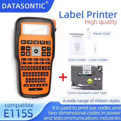 Industrial label printer portable electronic labeling machine 203dpi compatible with Brother E1000 h