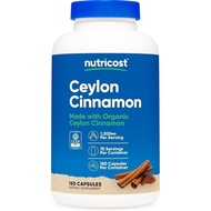 Nutricost Organic Cinnamon (Ceylon Cinnamon) 1,200mg Serving, 150 Capsules - Gluten Free,