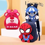 UAENAU Spiderman School Bag, Large Capacity Cute Cartoon Strawberry Bear Backpack, Gifts Prevent Getting Lost Nylon Adjustable Shoulder Strap Children's Backpack