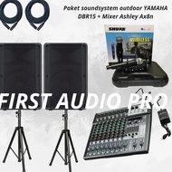 terlaris Paket 9 soundsystem outdoor YAMAHA DBR15 + Mixer Ashley Ax8n