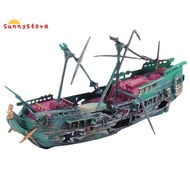 Large Aquarium Shipwreck Decor Boat Plastic Set Resin Ship Fish Tank Ornaments for Aquarium Decor Ac