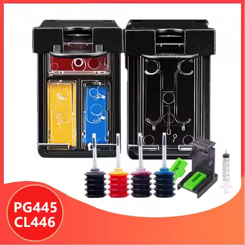 Refillable PG-445 PG445 CL-446 XL Ink Cartridge for Canon PG 445 CL446 for Canon PIXMA MX494 MG2440 