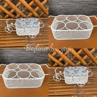 6-piece Mineral Glass Water Rack/Bicycle Shape Glass Mineral Water Holder/Aqua Glass Basket/Aesthetic