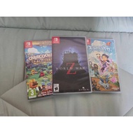 3 Famous Nintendo Games Original Discs Second Hand Beautiful Condition Fae Farm World War Z Overcook