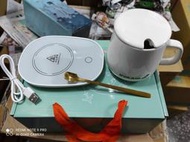 (板橋雜貨店)  陶瓷保溫杯墊禮盒組  (保溫盤+陶瓷杯380ml+杯蓋+攪拌棒) JA2618長榮航
