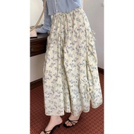 Floral skirt white beige