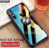 Case Infinix Hot 8 Clear Ring Cover Casing Silikon Handphone