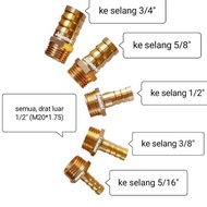 sambungan selang air ke drat 1/2" - ulir luar pipa PVC irigasi shower