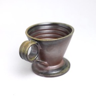 明芽窯 | 柴燒圓耳咖啡濾杯 紅 落灰 咖啡器材 陶濾杯 H9