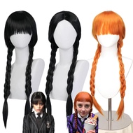 Wednesday Agnes Demille Cosplay Wig Women Braided Long Hair Heat Resistant Synthetic Wig Halloween P