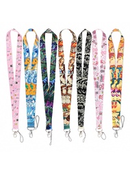 1pc Anime Pokemon Cartoon Figures Eevee Lanyards Keychain Badge Holder ID Card Pass Hang Rope Lanyar