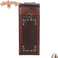 ABEBONGONY Wine Box, Wooden 13.78 x 5.31 x 4.72in Wine Gift Box, Vintage Lid And Handle Single Bottl